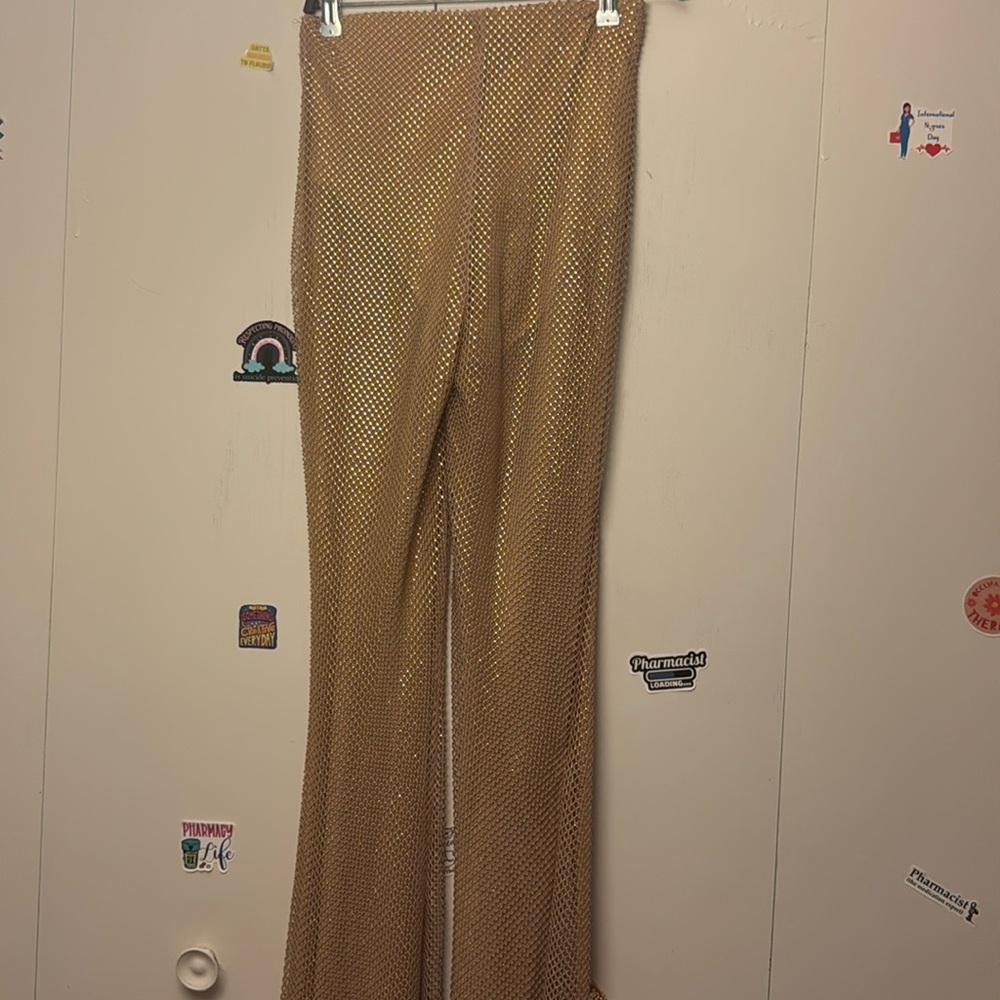 Gold Flare Pants